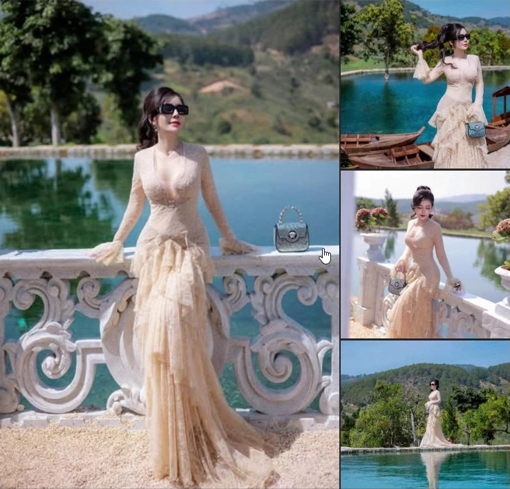 Đầm be xếp tầng mềm mại · Palido
