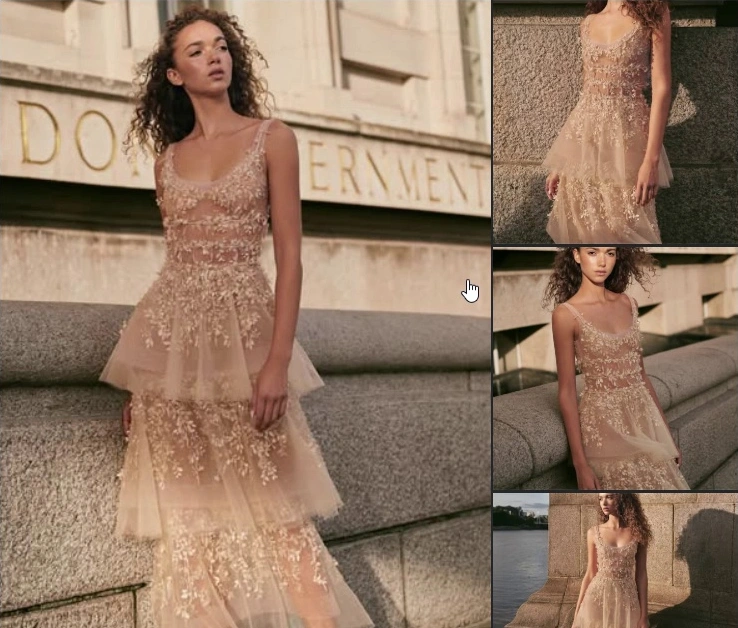 Đầm midi hồng đào corset đính hạt · Palido