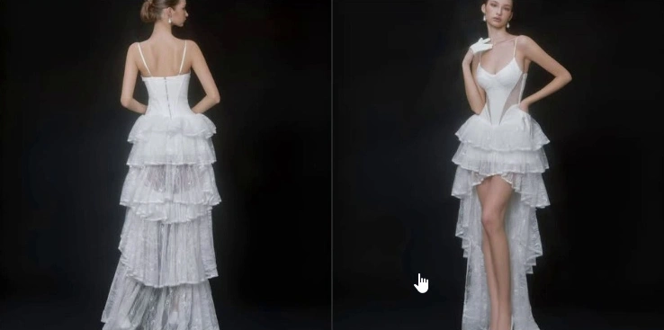 Đầm trắng hai dây corset xếp tầng · Mael Femme